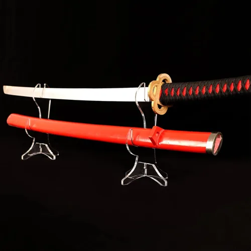 Vista 8 de WANLIAN Soporte Katana para cuchillos Samurái, soporte de acrílico horizontal para exhibir espada Katana Samurai (negro)