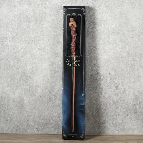 Vista 5 de Veronese Design 14 3/8 pulgadas Búho varita mágica resina coleccionable Wizard Prop