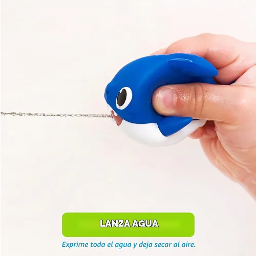 Vista 4 de Pinkfong Baby Shark - Squirters de baño, paquete de 2, Baby & Daddy Shark