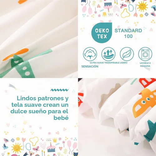 Vista 2 de JSD Juego de ropa de cama infantil de avión