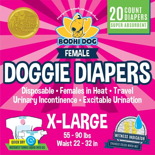 Vista 8 de Bodhi Dog Pañales desechables para perras, pañales súper absorbentes para el ciclo de calor de la hembra, ajuste ajustable, para entrenamiento