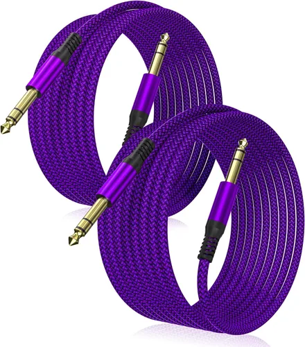 Vista 15 de Elebase 1/4 Pulgada TRS Cable de Instrumento 1 Metro 2Pack, Cable de Audio Estéreo de Conexión de 6.35mm Macho Recto, Línea Equilibrada de 6.35mm