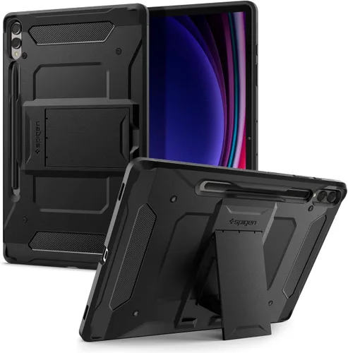 Vista 9 de Spigen Funda rígida rígida para Galaxy Tab S8+ Plus/S7+ Plus (2020), Tough Armor Pro con soporte y soporte integrado para S Pen, protección de doble