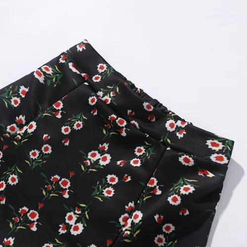 Vista 4 de KPOP Ikon Seventeen Stray Kids Twice Wanna One Top Falda Floral Set 2pcs Vestido