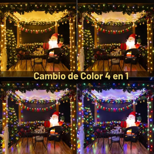 Vista 5 de Ollny Luces de Navidad de 262 pies, 800 LED IP67, impermeables, luces de Navidad que cambian de color para exteriores con control remoto, 11 modos