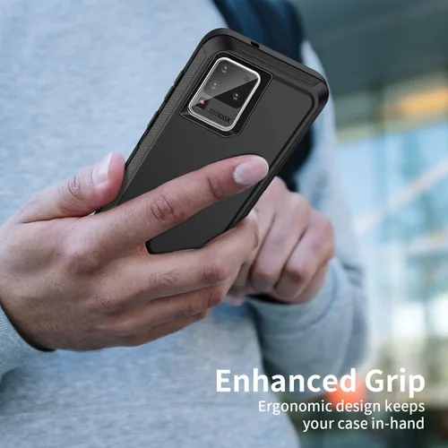 Vista 7 de Funda para Galaxy S20 Ultra 5G, resistente a prueba de golpes, 3 capas, protección de cuerpo completo, funda resistente para Galaxy S20 Ultra de 6.9