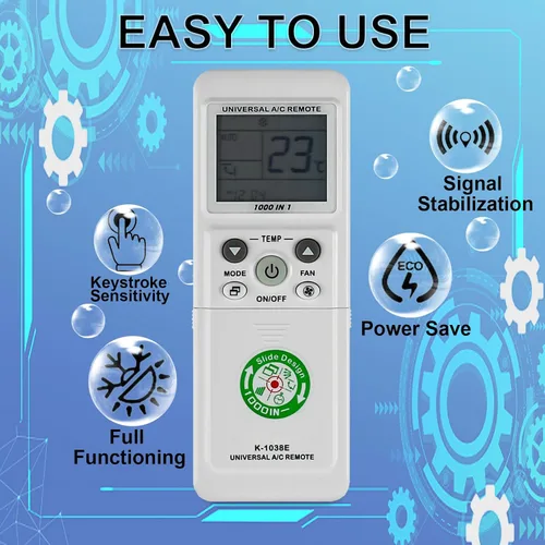 Vista 6 de K-1038E Control remoto universal de aire acondicionado para LG, Midea, Fujitsu, Panasonic, Samsung Air Condition, 1000 en 1 controlador de A/C