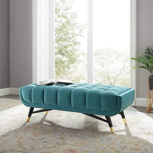 Vista 14 de Modway Adept - Banco de terciopelo de rendimiento de 47.5 pulgadas, color gris