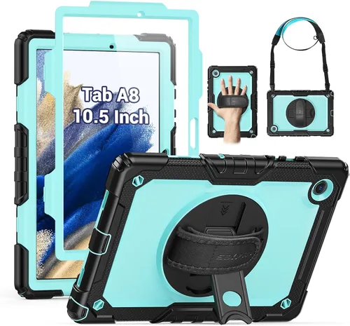 Vista 29 de SEYMAC Funda protectora resistente a prueba de golpes para Samsung Galaxy Tab A9 de 8.7 pulgadas 2023 (SM-X110/X115/X117), resistente a prueba