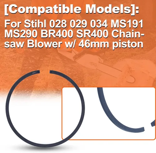 Vista 3 de Anillos de pistón de 1.811 in para Stihl 028 029 034 MS191 MS290 BR400 SR400 Parte 11180343001, 10 x Anillo de pistón