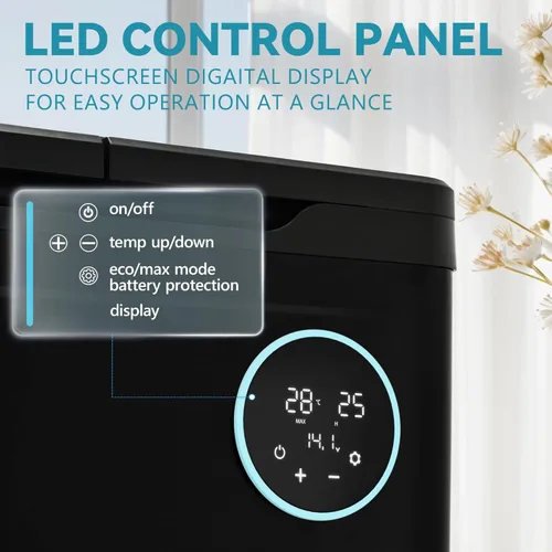 Vista 4 de EUHOMY Refrigerador de 12 voltios, enfriador eléctrico de 37QT de doble zona con control por aplicación, refrigerador para automóvil con 12/24V DC