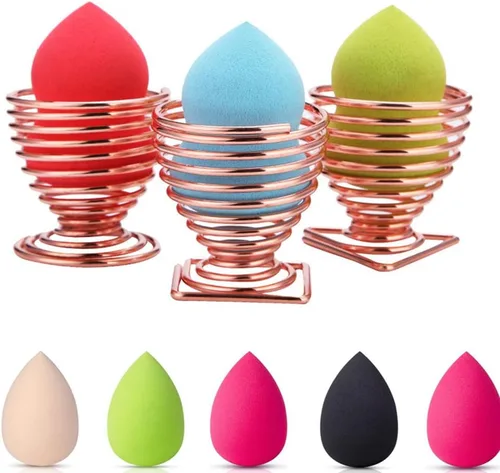 Vista 8 de LanMa Beauty - Soporte para esponja de maquillaje (2 unidades), color plateado