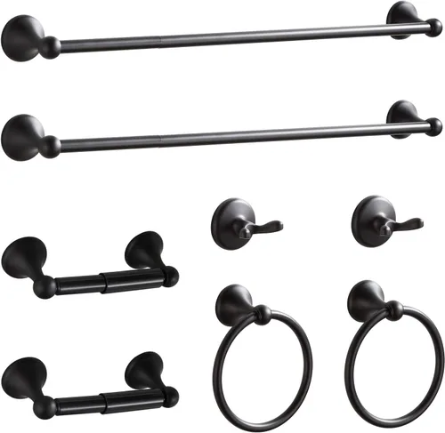 Vista 7 de BGL Juego de Herrajes de Baño de Níquel Cepillado Ajustables Expandibles Barras para Toallas de Baño Juego de Accesorios de Baño Toalleros 8 Piezas