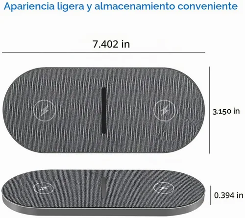 Vista 6 de Cargador inalámbrico dual de 20 W para múltiples dispositivos, almohadilla de carga inalámbrica rápida de 40 W para iPhone de Apple, AirPods