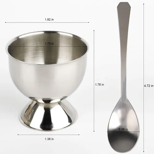 Vista 3 de Juego de decoración de galletas de huevo, soporte separador de huevos duros y duros, incluye 4 cucharas de huevos y 4 tazas de huevo, 1 cortador