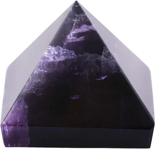 Vista 7 de Diyeeni Pirámide de amatista, pirámide de cristal con buena fortuna, pisapapeles, artesanía de la pirámide del antiguo Egipto
