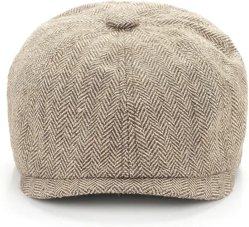 Vista 2 de Gatsby Newsboy Hat Men Women Classic Herringbone 8 Panel Trendy Tweeb Flat Cap