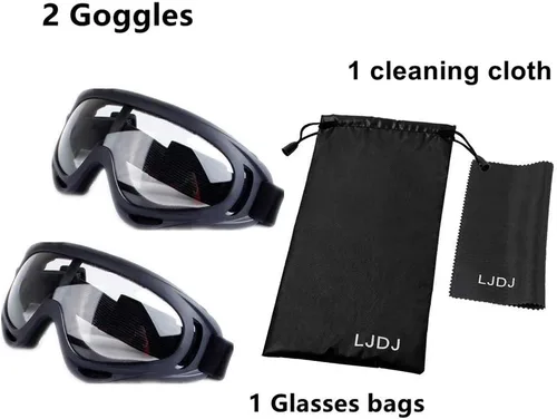 Vista 6 de LJDJ Gafas de motocicleta – Juego de 2 gafas – Dirt Bike ATV Motocross anti-UV ajustable para montar fuera de carretera protección combate táctico