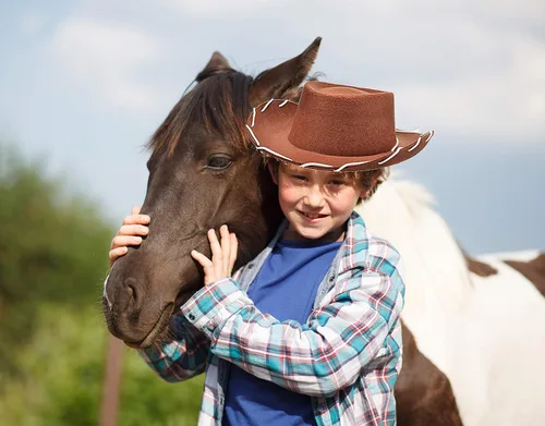 Vista 4 de Disfraz de sombrero marrón de vaquero para niños estilo Woody