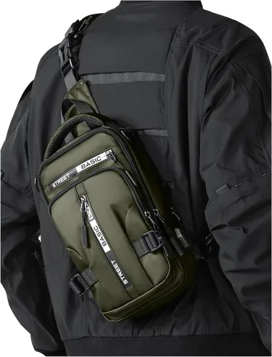 Vista 41 de Mochila cruzada pequeña negra para hombre y mujer, H-Negro, S, Moda