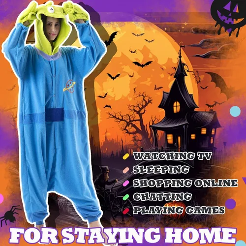 Vista 3 de Beauty Shine - Mameluco unisex para adultos, disfraz de personaje de caricaturas para cosplay, Halloween, Navidad, ropa para dormir o estar en casa