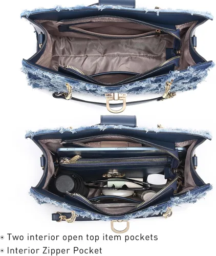 Vista 6 de Dasein Bolso de Mano de Cuero Tote Hobo para Mujer Bolso de Hombro Cartera con Asa Superior Bolso Satchel con Clutch a Juego