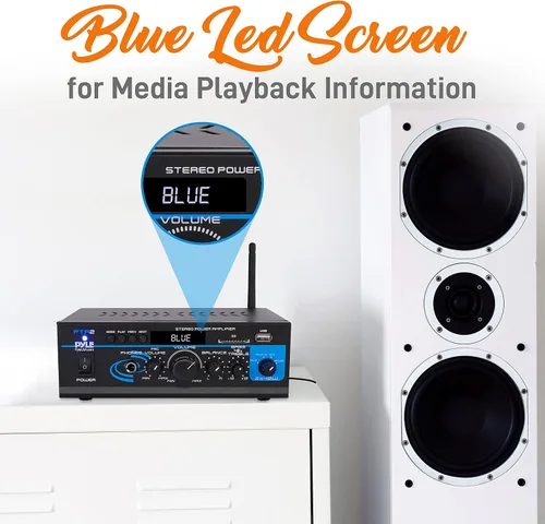 Vista 5 de Pyle Home Mini - Amplificador de potencia estéreo (2 x 40 W) PTA2 mini amperio
