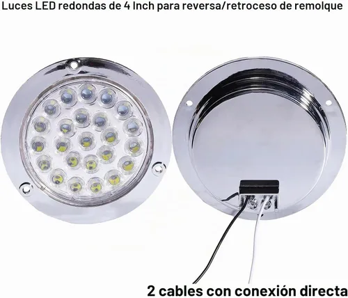 Vista 6 de Kit de 6 luces traseras LED redondas de 4 pulgadas para remolque, 4 rojas + 2 blancas de 4 pulgadas, luces LED redondas para parar, girar, marcha