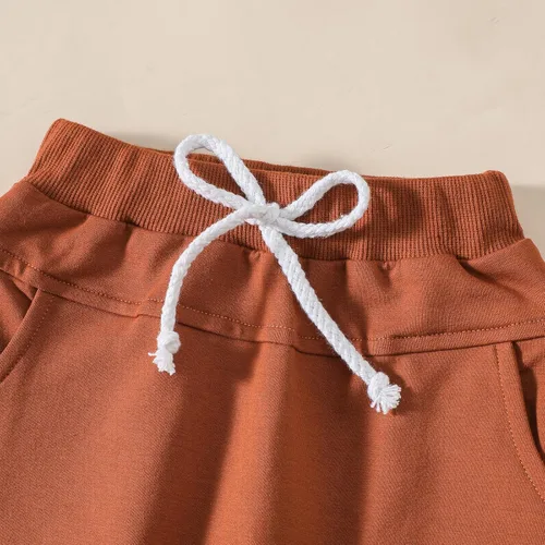 Vista 6 de Traje de fútbol para bebé, niño, día de partido, camisas de cuello redondo, sudadera con pantalones acampanados, ropa de fútbol americano de otoño