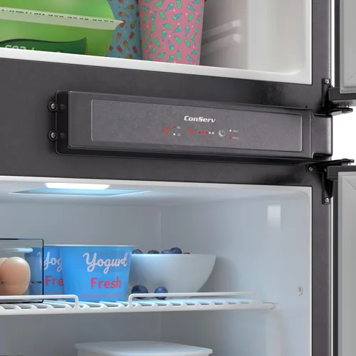 Vista 5 de Conserv Refrigerador Congelador 12V/DC 10cf de Acero Inoxidable para RV, Lancha, Uso Fuera de la Red, Camping con 2 Puertas