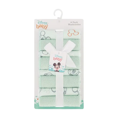 Vista 2 de Disney Cudlie - Toallas para bebé con personajes de guardería, paquete de 8 paños para baño y artículos de bebé para recién nacidos