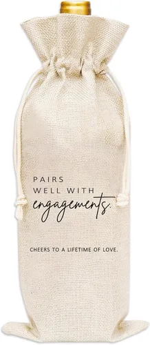 Vista 9 de Huastatewolf Bolsa de vino de jubilación – Bolsa de regalo con cubierta de botella de vino de arpillera (C35), 6.3 x 13.4 pulgadas, estampado