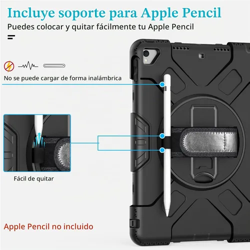 Vista 8 de Miesherk STOCK Funda para iPad de 9ª/8ª/7ª generación de 10,2 pulgadas Negro