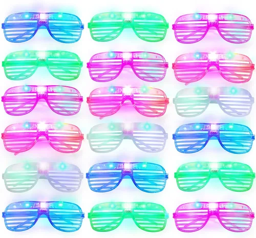Vista 12 de Hooqict Paquete de 15 lentes de persiana de los años 80 y 90, regalos de fiesta de neón para niños y adultos, suministros de cumpleaños, accesorios