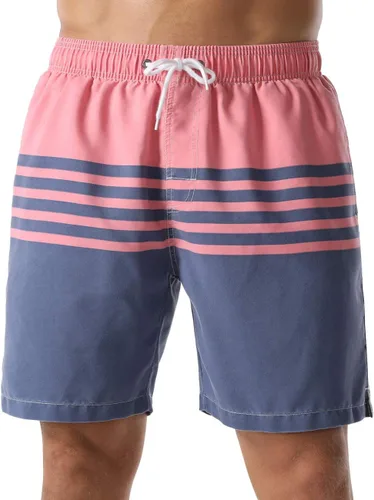 Vista 13 de Nonwe Traje de baño para hombre, ropa de playa, secado rápido, retro, suave, lavado, con cordón 275-Negro
