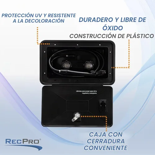 Vista 4 de RecPro RV - Kit de caja de ducha exterior con manguera 51, color negro