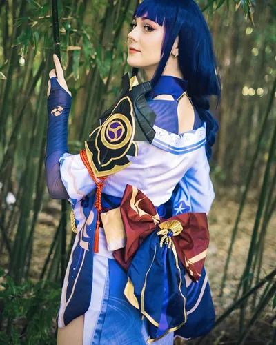 Vista 3 de Nuoqi Venti Cosplay Raiden Shogun Cosplay Yae Miko Cosplay Genshin Impact Cosplay Disfraces