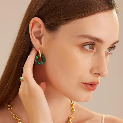 Vista 4 de C.Paravano Aretes de aro para mujer Aretes de aro Aretes colgantes para mujer