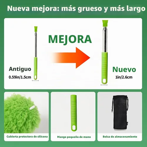 Vista 9 de Plumeros para limpieza de mango largo extensible, plumero Webster con poste de extensión, cepillo removedor de telaraña con poste, limpiador de web
