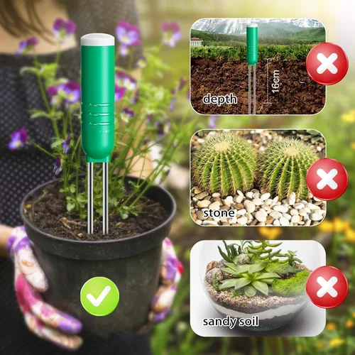 Vista 3 de Plantas medidor de humedad del suelo, plantas medidor de humedad del suelo de jardín, plantas para jardinería, césped, plantas en maceta indicador