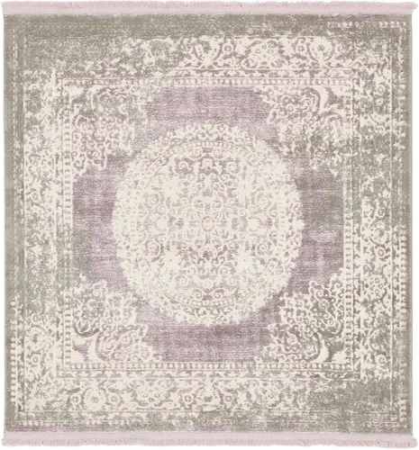 Vista 17 de Unique Loom Nueva Colección Clásica - Alfombra Olwen (2 pies 7 pulgadas x 10 pies, Azul Claro/ Marfil)