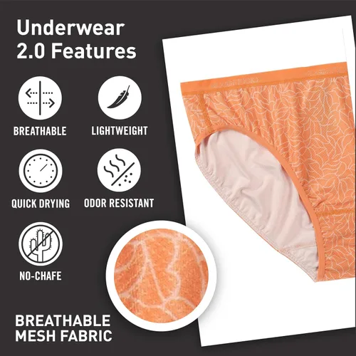 Vista 5 de ExOfficio Give-N-Go 2.0 - Calzones tipo bikini para mujer, paquete de 2 unidades - Ropa interior transpirable, duradera y de fácil cuidado