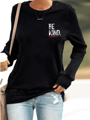 Vista 2 de Be Kind Shirt Everyone You Meet Is Fighting A Battle - Sudadera de cuello redondo positivo vintage