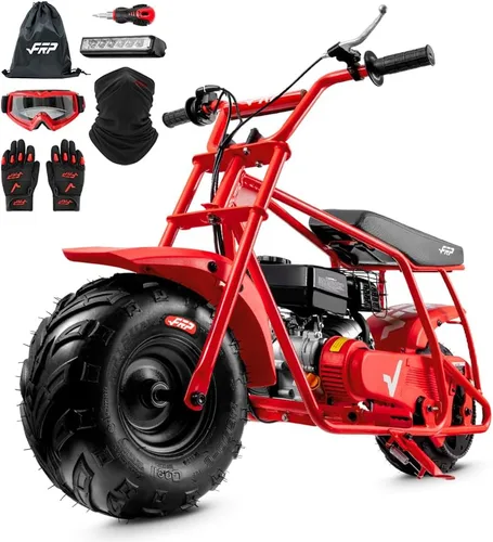Vista 11 de FRP GMB100 Plus Gas Mini Bike 99cc 4 tiempos todoterreno Faro y polaina Negro