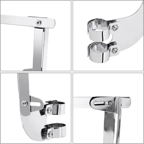 Vista 4 de Green-L 1.53 pulgadas Soporte de Parabrisas Compatible con Harley Dyna, Montura de Cromo