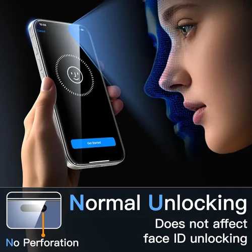 Vista 8 de JETech 9H+ - Protector de pantalla inastillable para iPhone 15 Pro de 6.1 pulgadas, película de vidrio templado de grado militar con herramienta