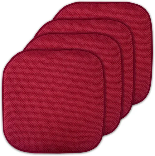 Vista 97 de Sweet Home Collection Cojines de espuma viscoelástica para silla, antideslizantes, diseño de panal de abeja, 16 x 16 pulgadas, paquete de 2