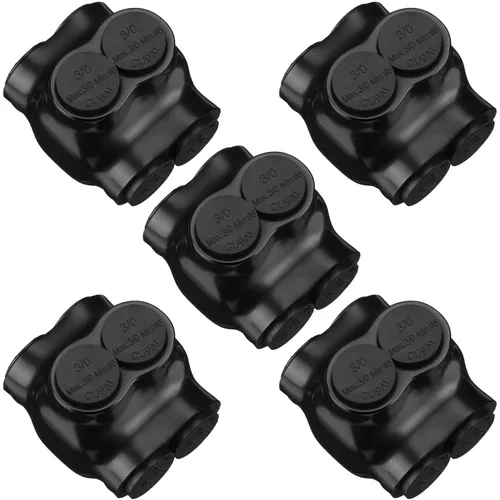 Vista 12 de Copkim 5 piezas de conectores de cable aislados de 2 puertos con empalme en línea de aluminio, conector de grifo de tapa precargado con inhibidor