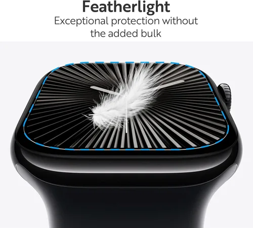 Vista 3 de ArmorSuit Paquete de 6 protectores de pantalla para Apple Watch Series 9/8/7 (1.614 pulgadas) Dry-Shield HD Clear TPU Dry Installation Film