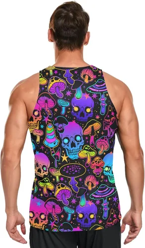Vista 5 de JHKKU Camisetas deportivas sin mangas para hombre, de secado rápido, para gimnasio, atletismo, fitness, correr, entrenamiento, playa, sin mangas